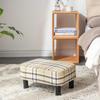 IBUYKE Ottoman Retro Striped Stool, Footstool, Rectangular, Square, Low, Non-Slip, Design, RF-BD215