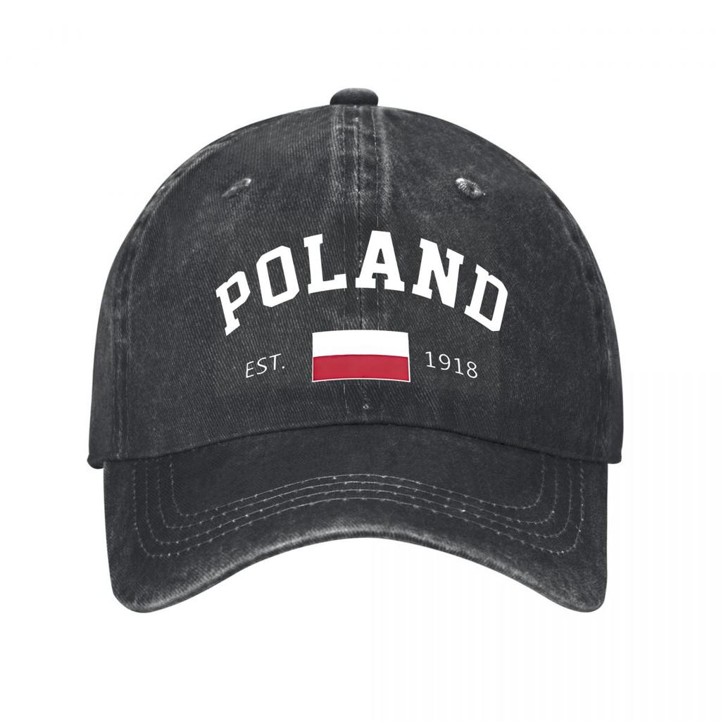 Red Poland Flag Baseball Cap Washed Baseball Cap