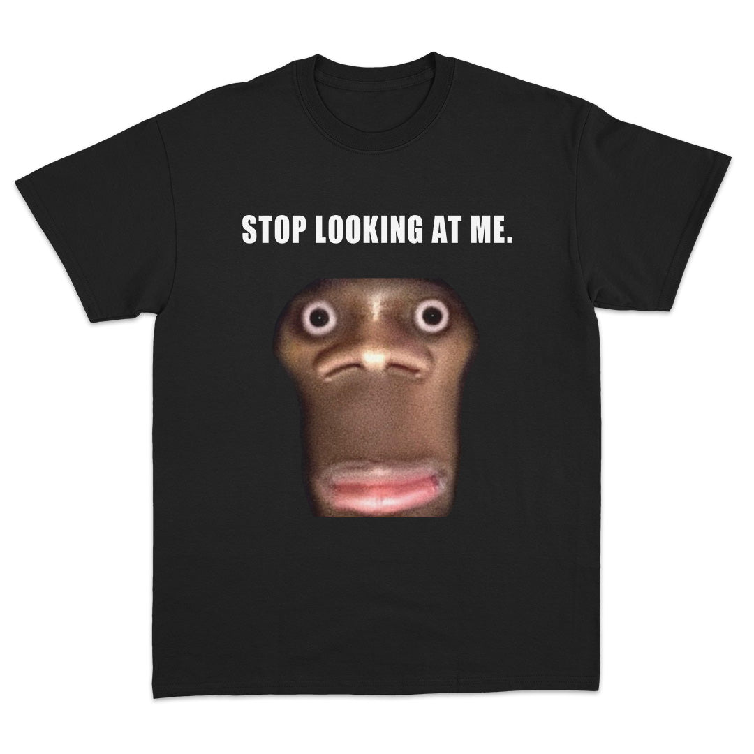 Funny meme face stop looking at me T-shirt M