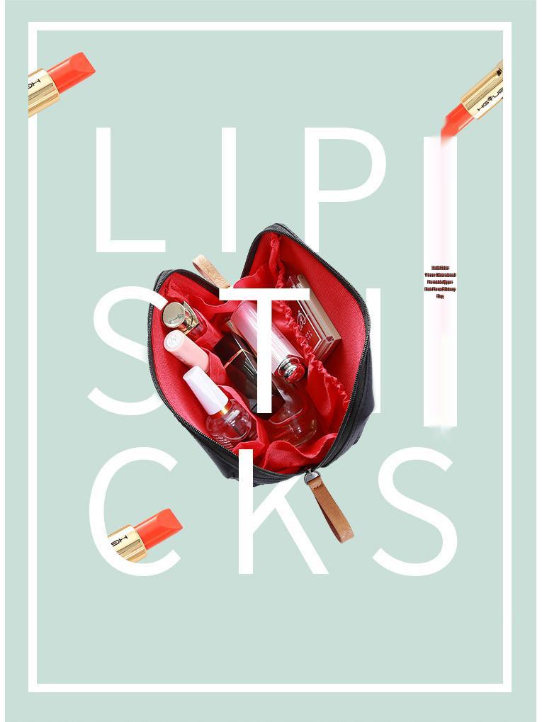 Przenośna Wodoodporna Kosmetyczka 3D - Koreańskie Etui na Szminki i Prosty Portfelik