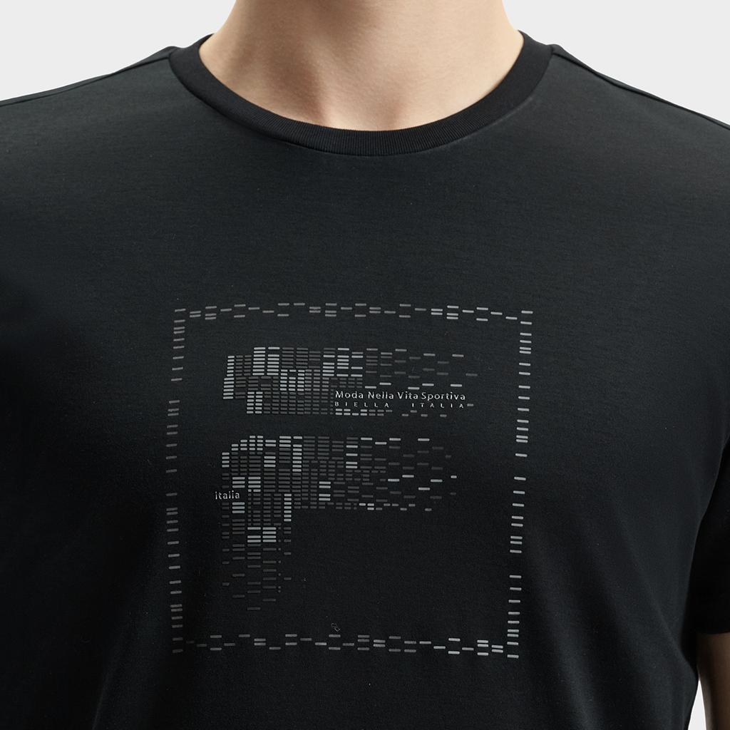 Fila Simple Logo Print Casual Versatile Short Sleeve T-Shirt Men Tops Black F11M432108FBK