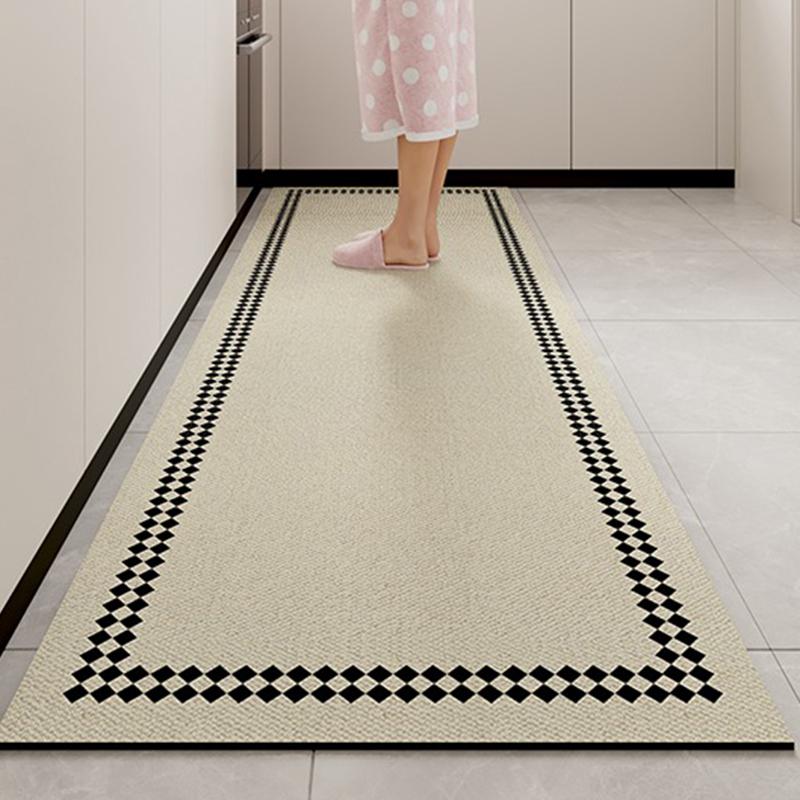 Kitchen Carpet Non-Slip Waterproof And Oil-Proof Floor Mat Colorful Imitation Marble Texture Rugs Long Size Home Decoration Mats