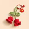Handmade Lily Flower Wind Chime Keychain Doll Yarn Crochet Pendant for Bag & Car Decor