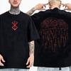 Berserk Sword Hill Shirt Men Back Print Anime Tee 100% Cotton High Quality Short Sleeve Top Streetwear