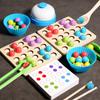 Wooden Montessori Clip Beads Toy  Fine Motor Training Color Sorting Matching Early Learning Educational Toys For Children Kids