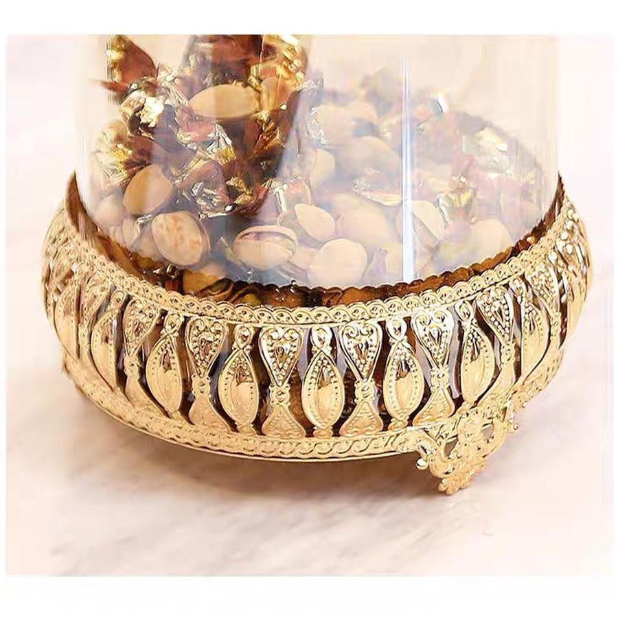 1 st Europeisk stil lätt lyx glas godisburk, lyxig förvaringsburk, glas hantverk dekoration prydnad,
