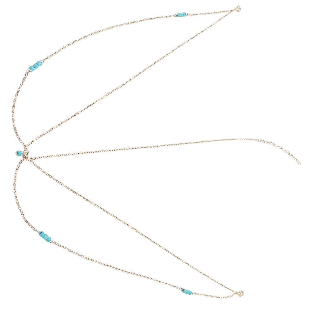 Bohemian Ethnic Style Belly Dance Headgear Hair Beads, Simple Turquoise Head Chain Hair Accessories