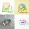 New Mini Usb Fan Color Changing Portable Desktop Fan With Built-in Battery Ideal For Students Dormitories Characters)