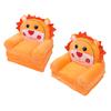 Toddler Armchair Bed Soft Orange Removable Cover Animal Shape Wide Armrests Foldable Children Sofa for Living Room for Playing
