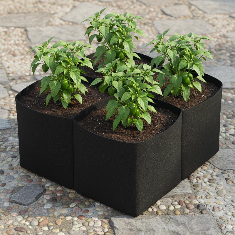 1/2pcs Raised Garden Bed Black Grow Bag for Vegetable Flower Planter Reusable Breathable Felt Bag for Indoor Balcony Outdoor