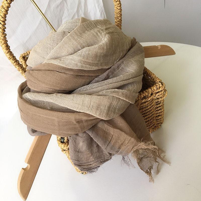 NEW Unisex Men's Scarf  High Quality Plaid Striped Tassel Shawls And Wrap Bufandas Cotton Wrinkled Men Scarves 100X190CM