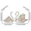 2Pcs Swan Sculpture Elegant Collectibles Modern Housewarming Gift Swan Figurine for Office Cabinet Bedroom Entrance Desktop