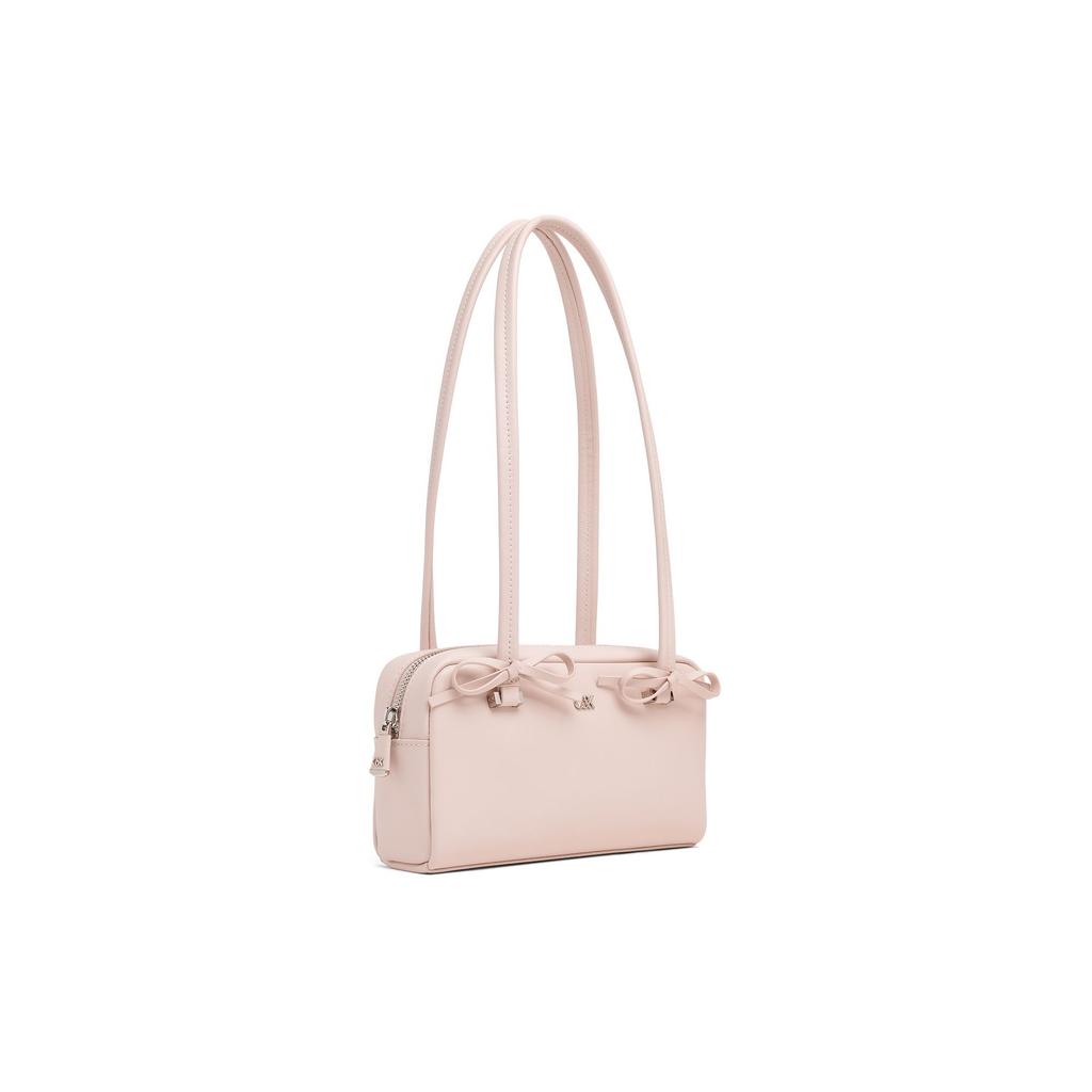 Charles & Keith Butterfly Knot Long Shoulder Strap Pillow Bag Women Shoulder Bags Pink-White Pink SL2-20681234