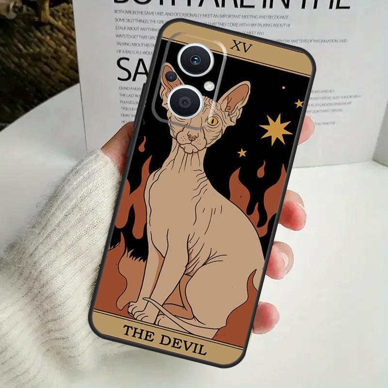 Katzen Tarot Hexerei Handyhülle Für OPPO Reno 8 7 Lite 8T 11 12 13 14 14F 10 Pro OPPO Find X8 X6 X5 X9 Pro Cover