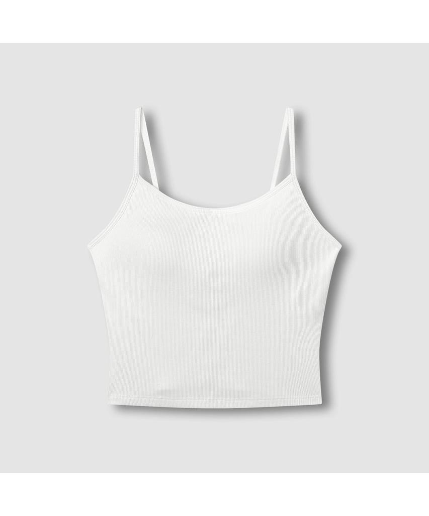 Jaju Women'S Cotton Lip Long Crop Bra_White