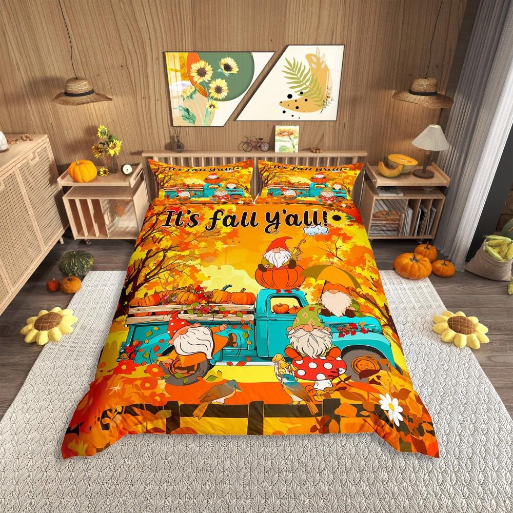 

Comforter Homewish Vintage Orange Pumpkin For Kidskawaii Girl Gnome Bedding Setrustic Farmhouse Bed Set Comforter (quilt)-EU Single(135*200cm)3pcs