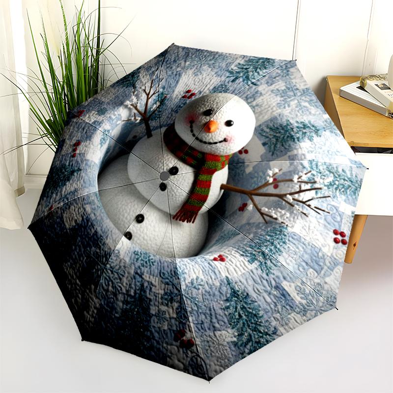 1 PC Automatic Folding Umbrella - Cartoon Pattern, Portable & Foldable Design with 8 Ribs, Christmas Birthday Gifts