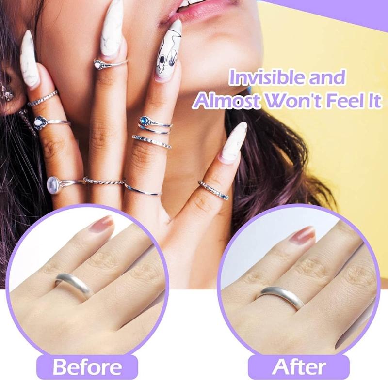 1 Set 4 Sizes Invisible Ring Size Adjuster for Loose Rings Clear Invisible Ring Resizer Jewelry Sizer Spirals Tightener