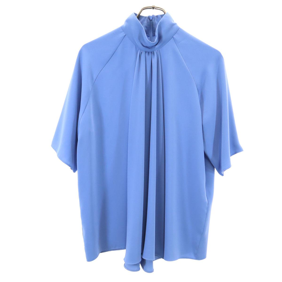 

MM6 21SS made in Italy Short sleeve Gathered high neck blouse 36 blue Women Used