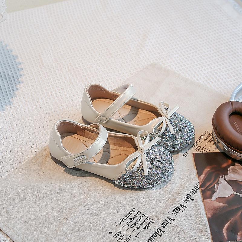 

Princess Elsa Silver Crystal Mary Janes - 2025 Soft Sole Leather Shoes for Girls 28