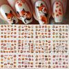 Nail Art Stickers Ins Autumn Gold Falling Maple Leaf Fox Owl Nail Water Transfer Sticker