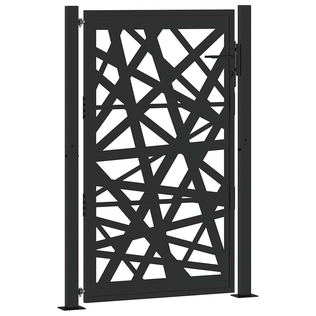 Black Garden Gate 105X155 Cm Lightweight Steel Construction