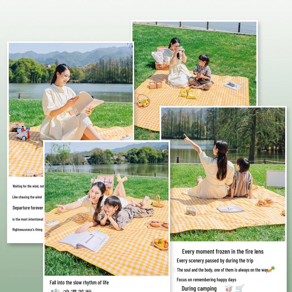 City Wave Waterproof Picnic & Camping Ground Mat - Thick, Foldable, Moisture-Proof, Portable