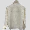 Women's Jacquard Knit Sweater Autumn Winter  Soft Warm Beads Slim-fit Pullover Knit Top Stretch Knit Sweater