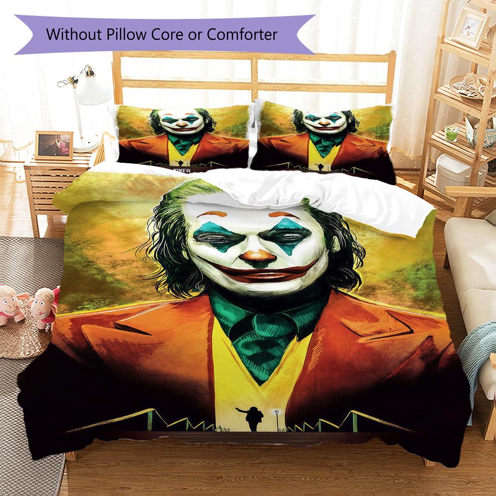 Joker Movie ,  Bedding Quilt Set Quilt Cover Pillowcase Home Decoration Birthday Gift (1 * duvet cover + 2 * pillowcase, without core)