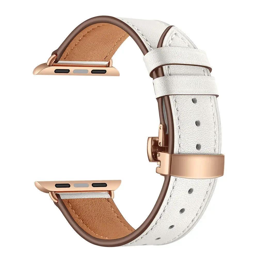 Leather wristwatch strap for Apple Watch 49mm 46mm 45mm 44mm 42mm 41mm 40mm 38mm 45mm for iWatch Series 11 10 9 8 7 6 5 4 Ultra3
