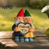 Artistic Resin Statues for Home Office Garden Gnome Couple Figurine Outdoor Decoration Sculpture Patio Yard Cute Dwarf Figurines with Heart Sign Lawn