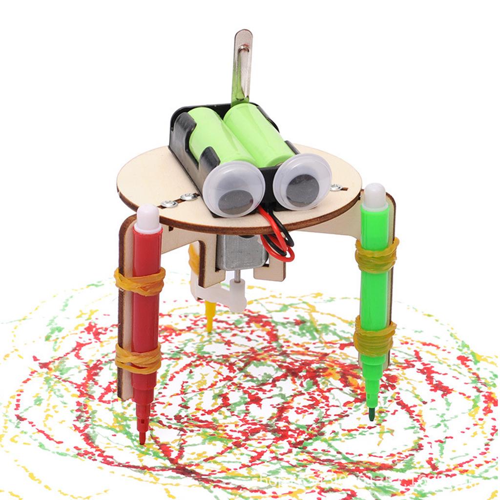 DIY Electric Vibration Graffiti Robot STEM Science Experiment Toy Kids Handmade Assembly Educational Creative Novelty Kit