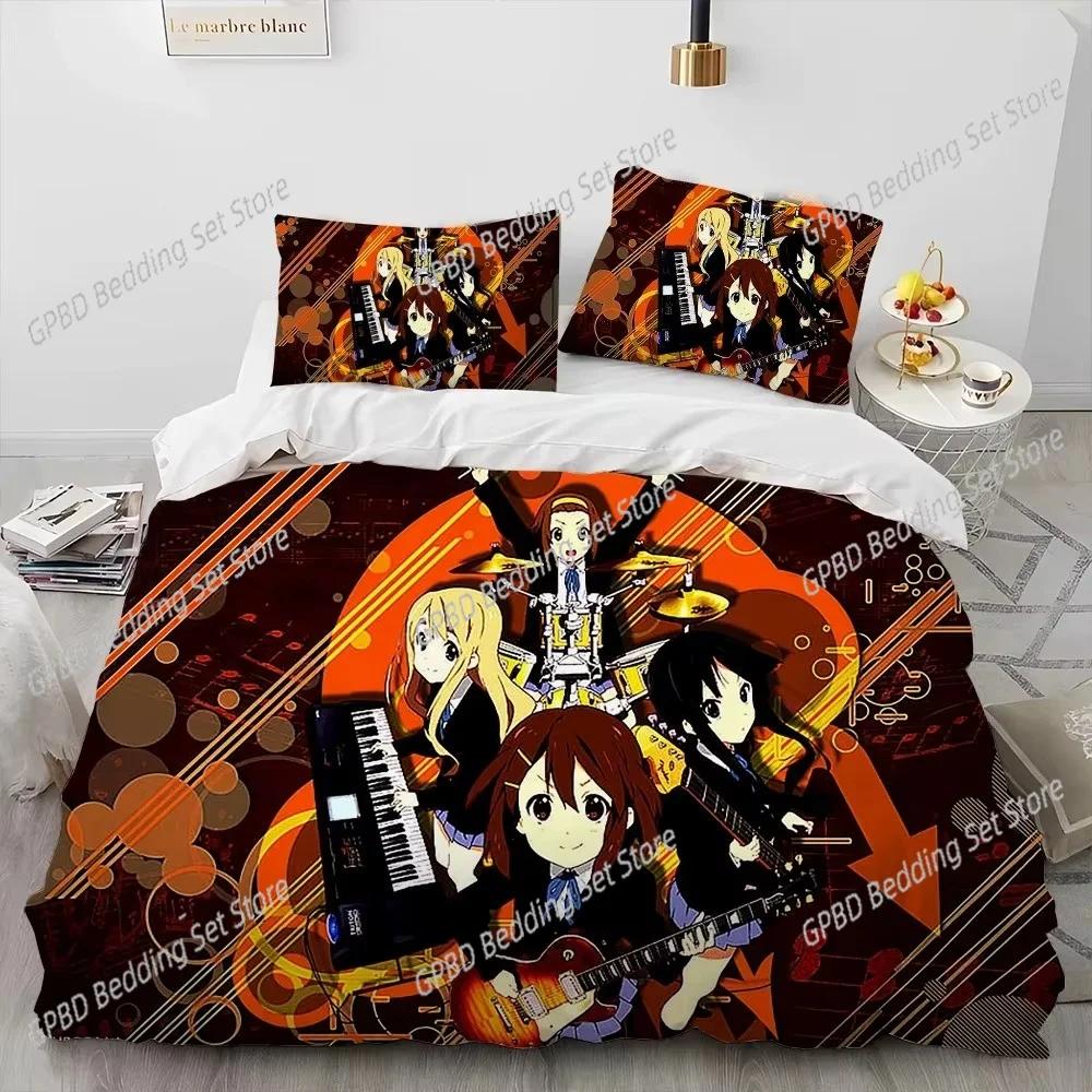 Comforter K-On Kawaii Girls Anime Bedding Set 3D Printed Suitable For Bedroom Kids Home Textile