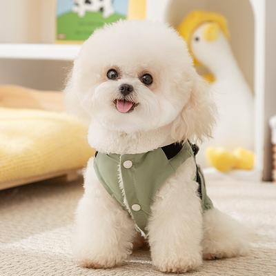 Dog Clothes Outdoor Traction Warm Vest Small Dog Teddy Bigbear Going Out Thickened Autumn and Winter Pet Cotton Coat
