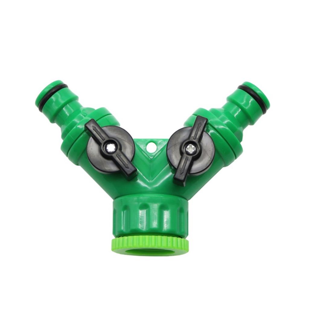 Garden Hose Quick Connectors Y-shaped Water Splitters 1/2" 3/4" Female Thread 2-Way Watering Valves Adjustable Switch Joint Kits