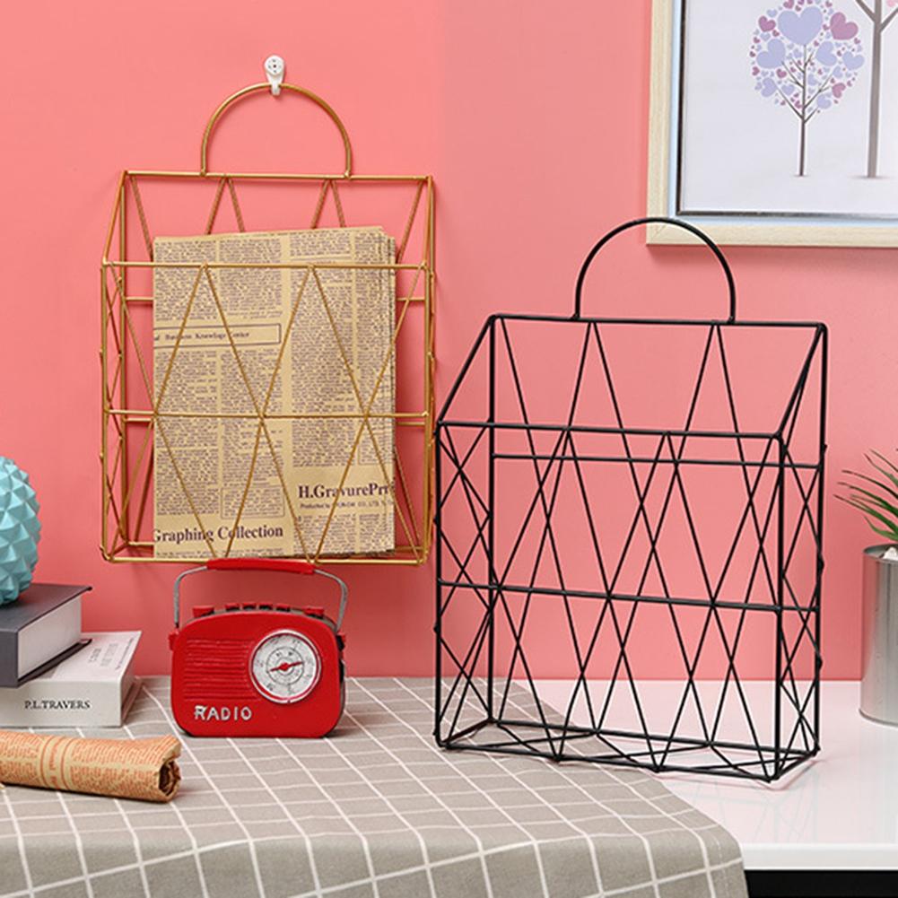 Household Bathroom Hollow Wall Mounted Iron Storage Basket Hanging Holder Organizer