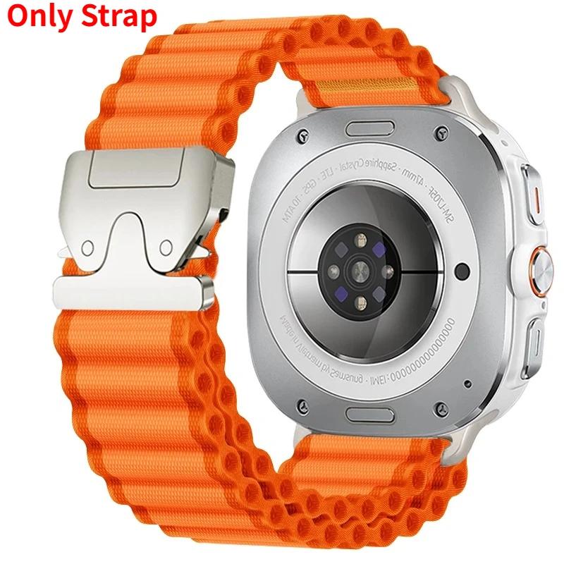 Pasek/Etui 2W1 dla Samsung Galaxy Watch Ultra(2025) 47mm Ultra(2025) 47mm Metalowa Stopowa Koperta Nylonowa Pętla Bransoleta Luksusowa Pokrywa