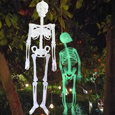 Taşınabilir Kafatası Sahnesi Çekici Plastik Komik Cadılar Bayramı Aydınlık İskelet Vücut Oyuncak Heykel