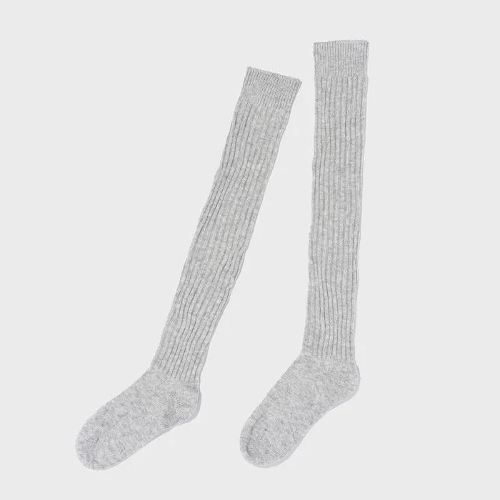 Classic Ribbed Knee Socks (gray)
