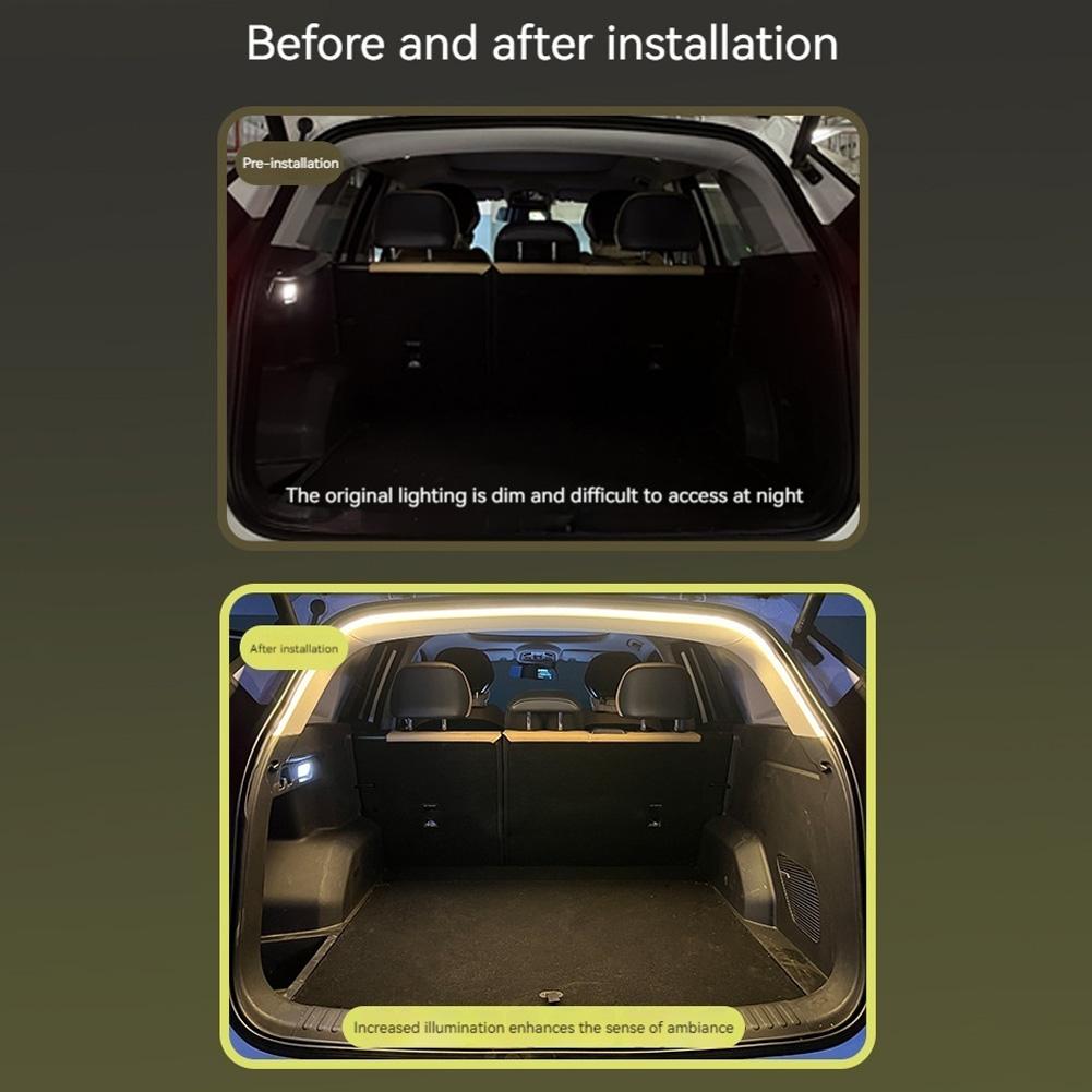 LED Dynamic Flowing Light Strip No Drilling Automatic Tail Box Light Auto Sensor Tail Light Strip for Sedan SUV Hatchback Pickup