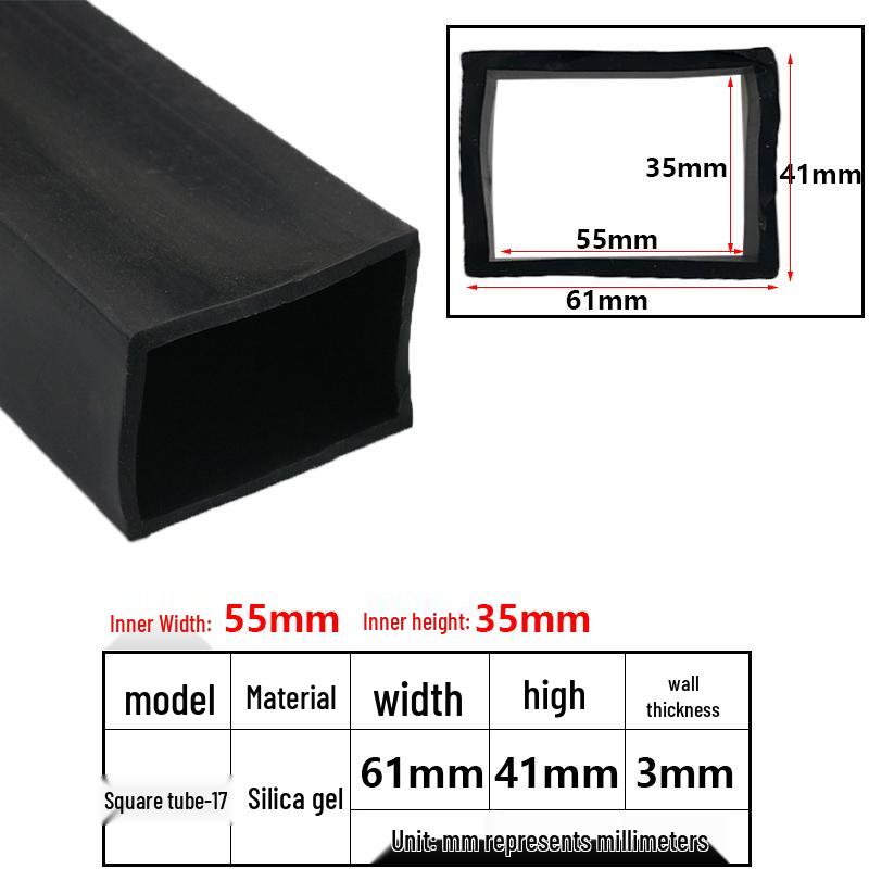 High-Temperature Resistant Silicone Square Tubing: Durable, Customizable, Aging-Resistant Rubber Sheath and Hollow Sealing Strip.