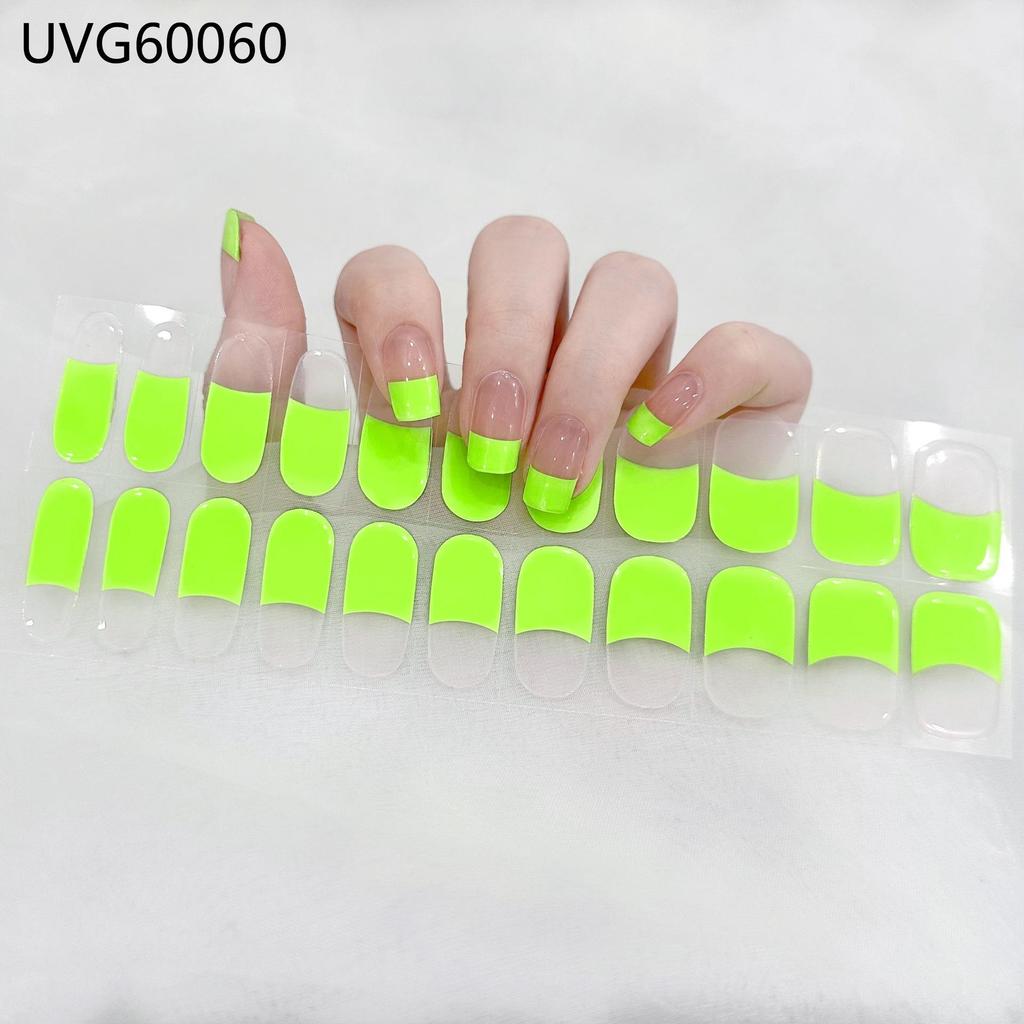 Transparent Nude UV Gel Nail Art Stickers: Semi-Cured, Semi-Baked Manicure Sheets