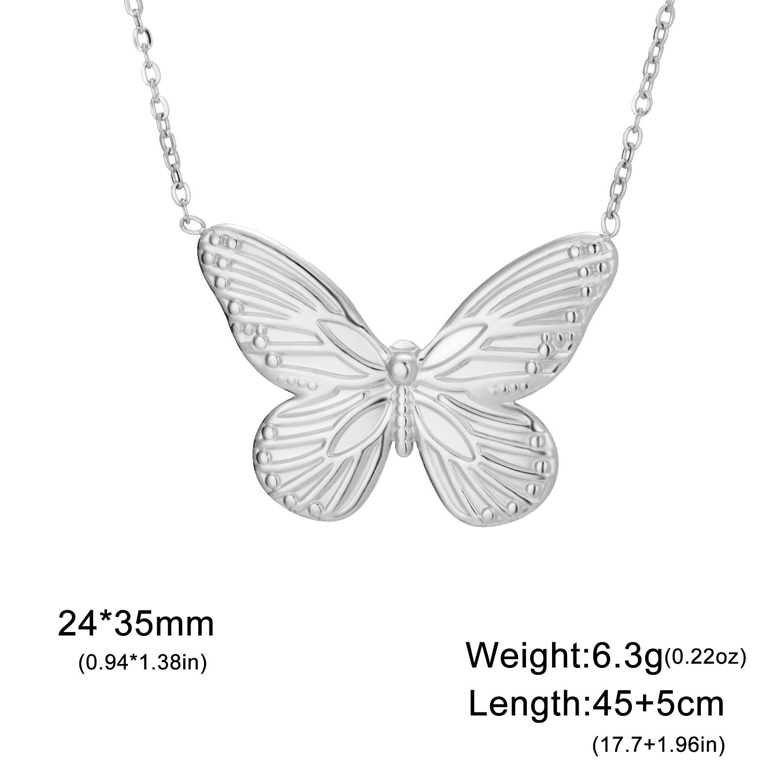 

Teamer Butterfly Pendant Necklace Stainless Steel Bohemian Detailed Women s Necklace Gold Color Jewelry Birthday holiday Gift