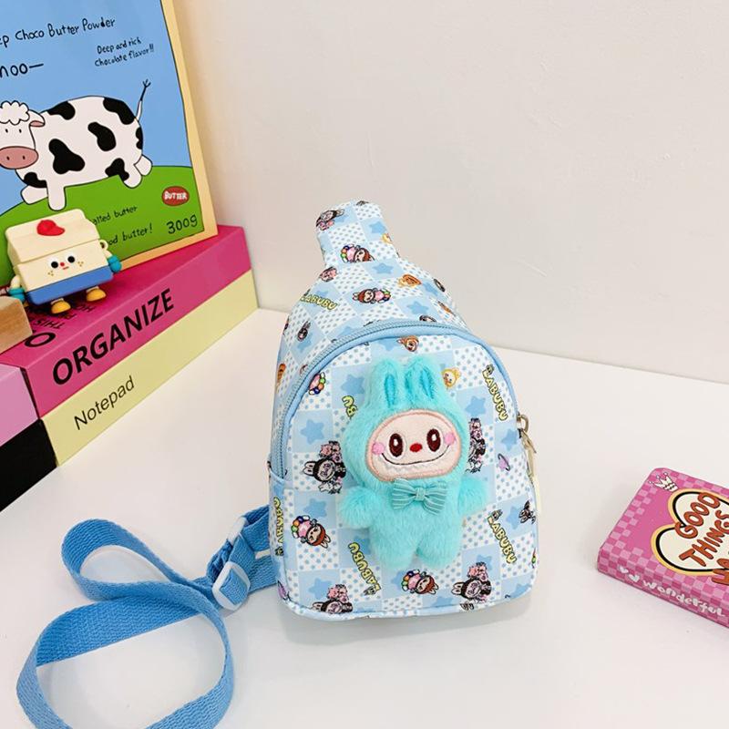 Boys and Girls Cartoon Labubu Printed Waist Bag