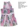 Dog Princess Dress with Floral Pattern Ruffle Sleeveless Puppy Summer Dress with Lace Bow Elastic Breathable Pet Clothes for Small Dogs Cats