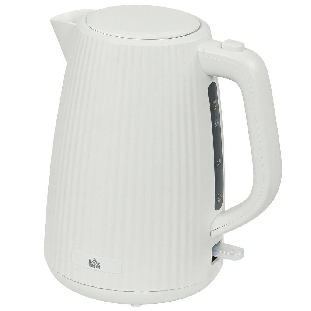 Electric Kettle 1.7L 2200W with Removable Anti-Scale Filter Automatic Shut-off 360 degrees Swivel Base Cream