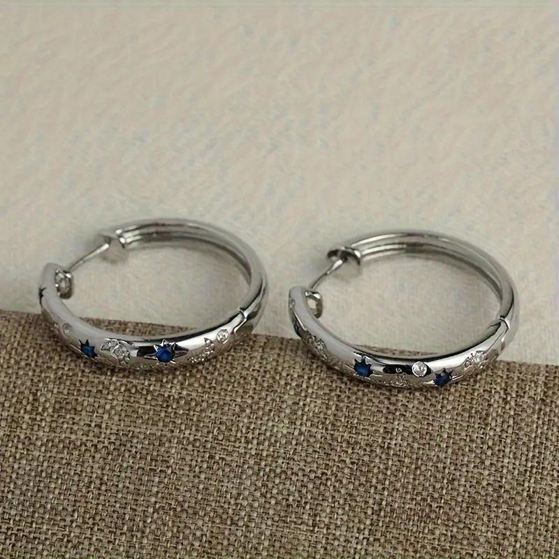 Fashion Silver Color Metal Carving Sun and Moon Hoop Earrings for Women Party Engagement Wedding Earrings Jewelry