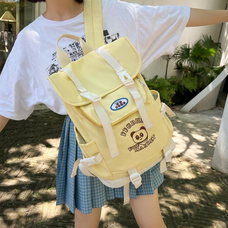Color Block Backpack Student Schoolbag Women's Large Capacity Backpack