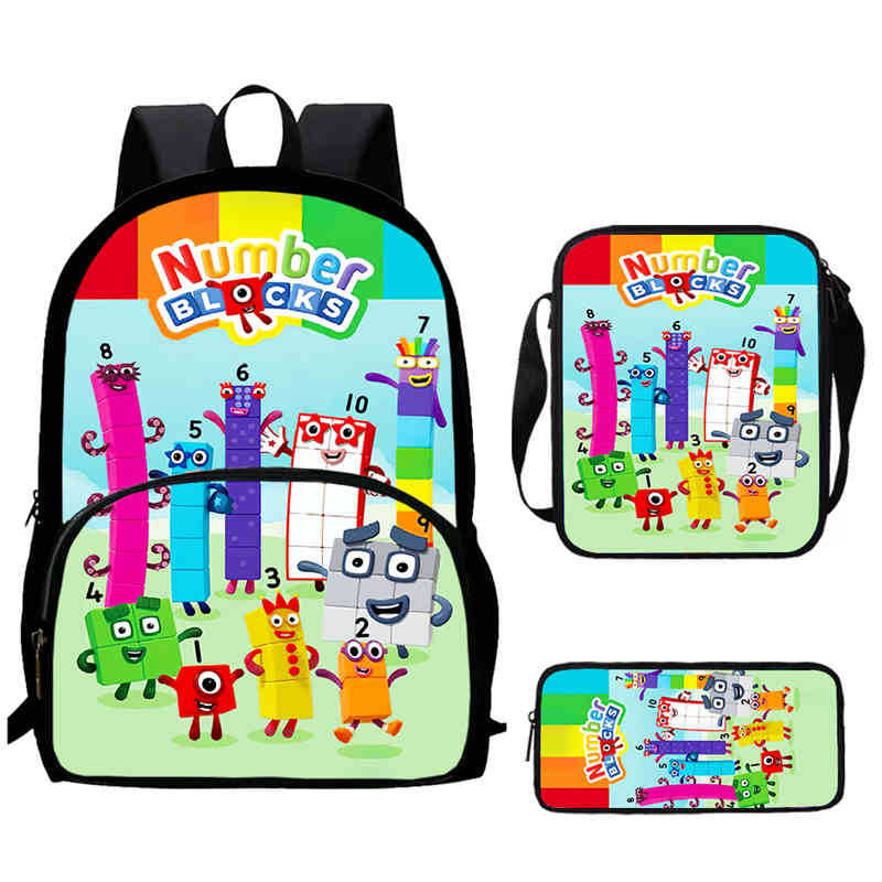 Digitale Bausteine Numberblocks Schultasche Hochauflösend Multifunktional Oxford Leichter Rucksack