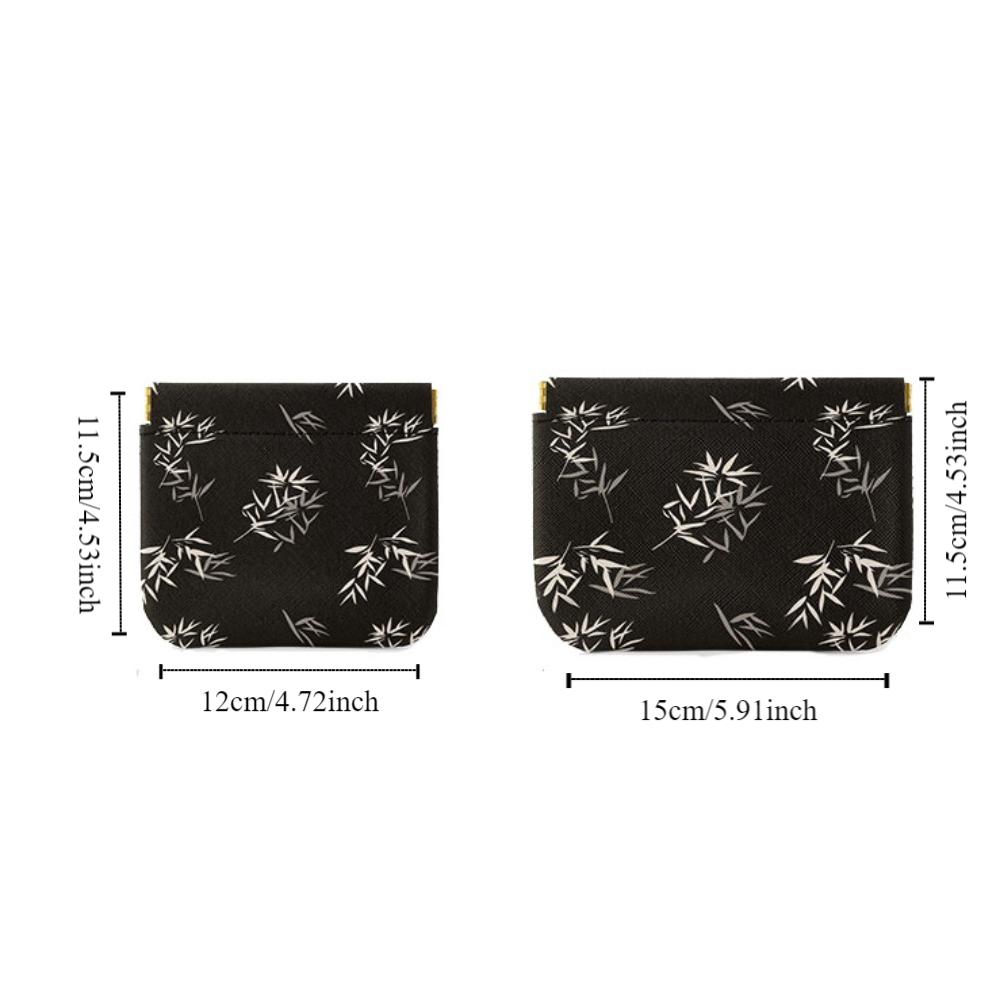 Pu Leather New Chinese Style Leaf Spring Bag Cosmetic Bag Jewelry Storage Bag Self-closing Coin Purse Coin Bags Earphone Bag